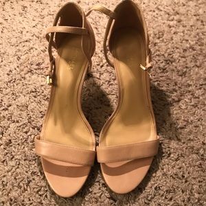 Nude strappy heels